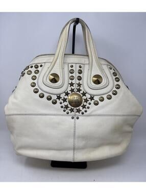 Givenchy Nightingale Satchel Gold Studded Leather Bag Large